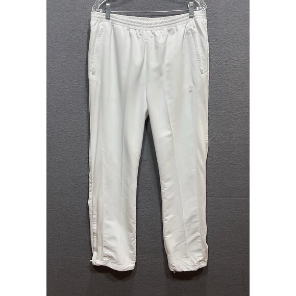 Prince Warm Up-Gym-Golf-Tennis Zipper Leg Joggers White Mens Size L - Picture 3 of 16